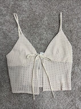 H&M Beige Tie-Front Knit Camisole